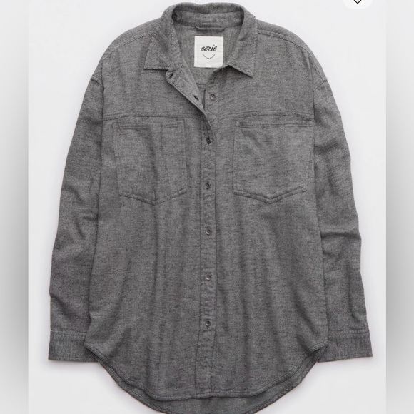 aerie Tops - Aerie Charcoal Button-Up Shirt